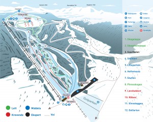 Gol Skipark_bakkekart