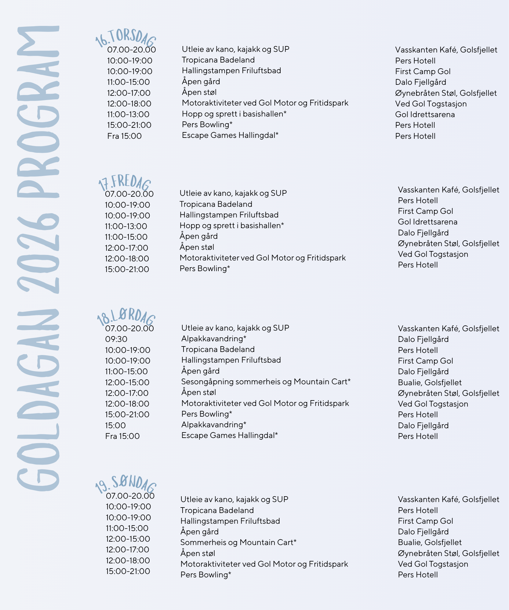 Program øvrige - 2026