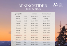 Åpningstider Gol – julen 2025